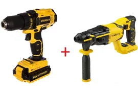 STANLEY дрель-шуруповерт scd20s2k + перфоратор sbr20