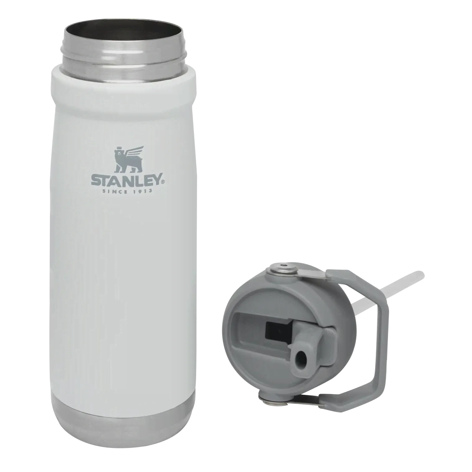 Термобутылка с трубкой Stanley Flip Straw 0,65L (белая) 10-09992-071-2