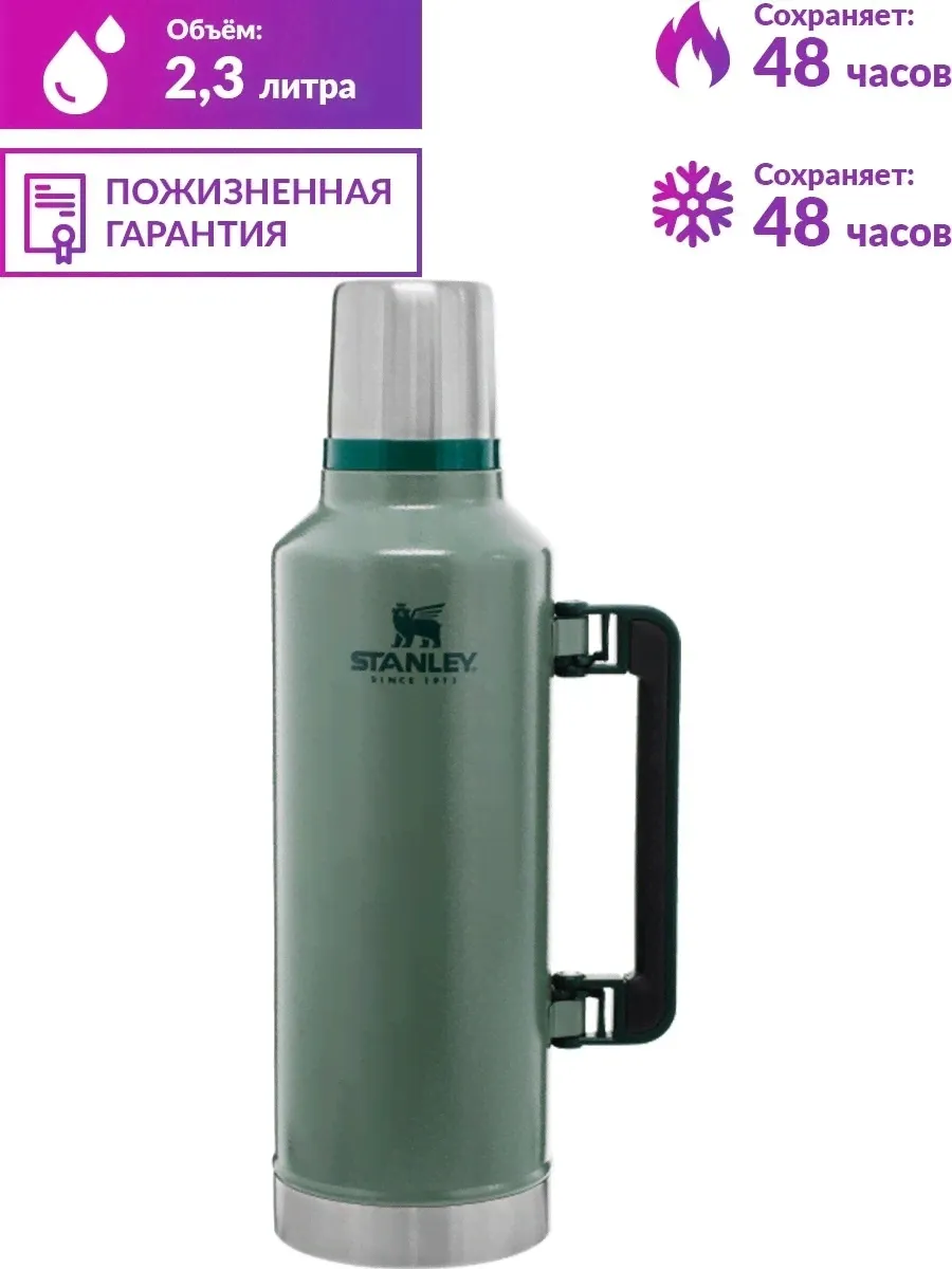Термос STANLEY Classic 2.3 L (тёмно-зеленый)-1