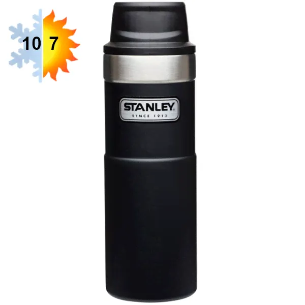 Термокружка 0.47л STANLEY Classic One hand 2.0 - Черная (10-06439-006)-0